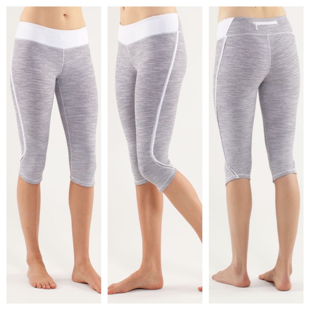 Lululemon Run: Fast and Free Crop White Combo